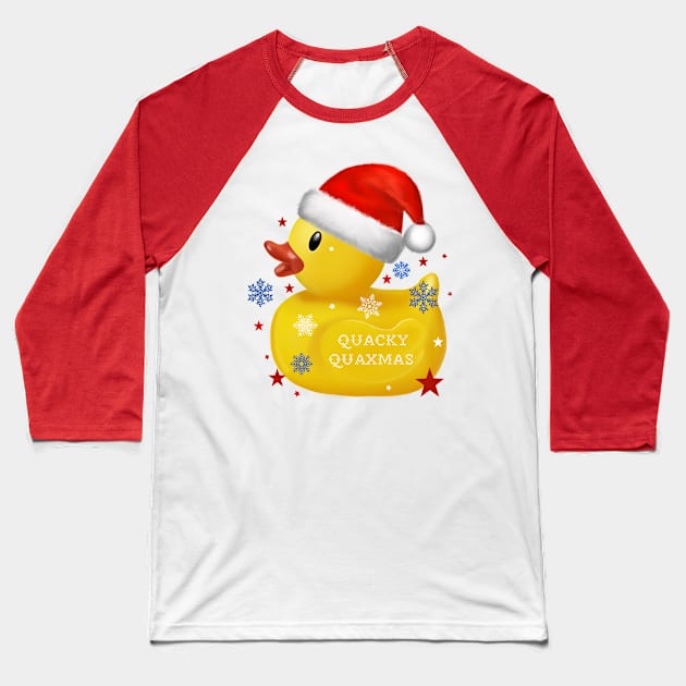 Funny xmas rubber duck with knife Baseball T-Shirt by Meakm